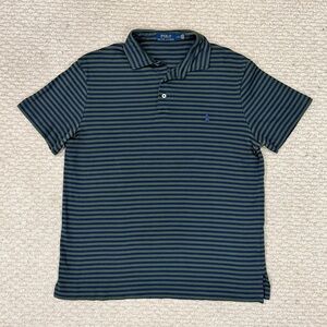 POLO Ralph Lauren Polo Mens Size L Green Classic Fit Striped 100% Cotton Shirt